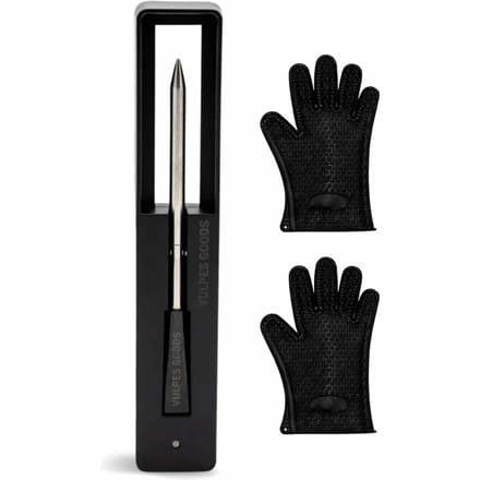 Vleesthermometer Draadloos PRO incl. BBQ Handschoenen  -  Zwart - Vleesthermometers