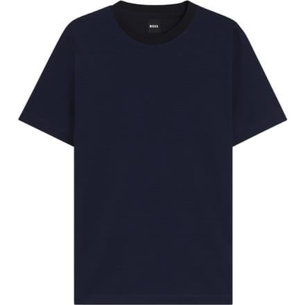 Boss Heren T-shirt met geribde kraag van C-Thompson (Donkerblauw)