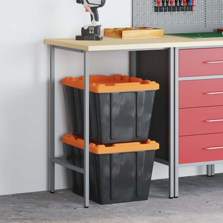 vidaXL - Hoektafel - Grijs - 55 - x - 55 - x - 85 - cm - Staal - en - Gengineerd - Hout