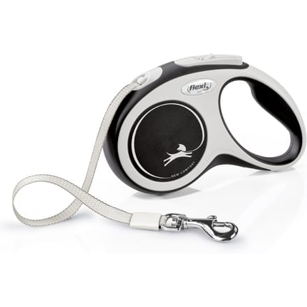 Flexi New Comfort - Rollijn Hondenriem - S - 5 m - Zwart Grijs - <12 kg