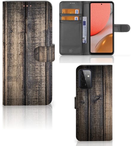 Samsung Galaxy A72 Book Style Case Steigerhout