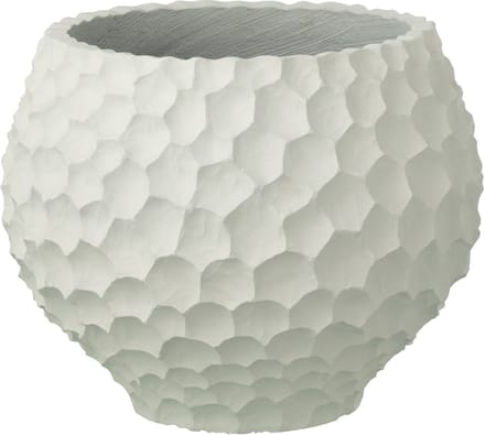 J-Line bloempot Inkepingen + Buiten zand - steen - wit - medium