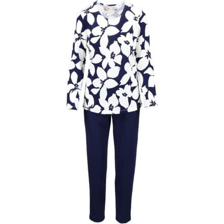Katoenen dames pyjama nachtblauw Ringella - Blauw - Maat - 38