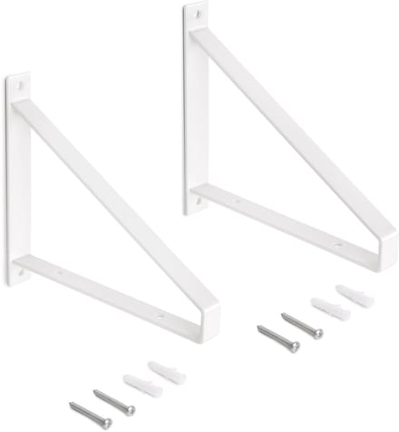 Emuca Set van houten plankdragers Shelf met driehoekige vorm, Staal, Zwart