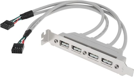 4 Ports USB 2.0 Female to 2 Motherboard 9Pin Header Cable with PCI-E Bracket