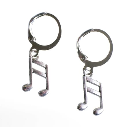 Oorbellen muzieknoten - zilver