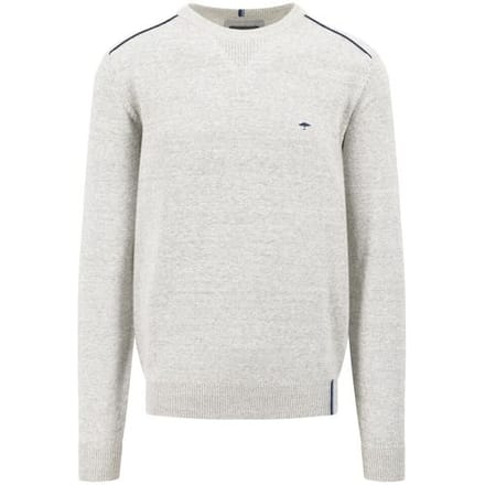 Fynch-Hatton Trui O-Neck Cotton Wool Knit Licht Grijs / male