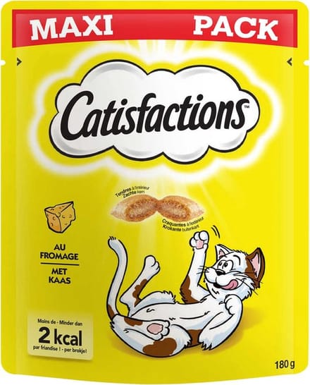 3x Catisfactions Snacks - Kattensnoepjes - Kaas 180g