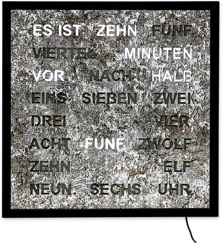 Intertime | Woordklok | Wandklok | 40x40 | Grafiet| Duits