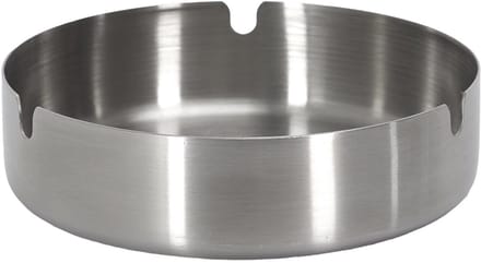 Home deco factory asbak - metaal - zilver - D12 cm - rond