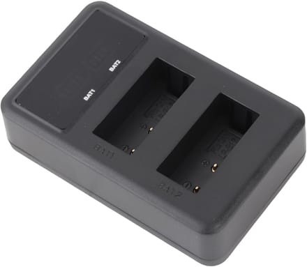 Dubbele Batterijlader - Camera Oplader - Reizen Fotografie - Dubbel Opladen LED Display - Compact Ontwerp - Zwart