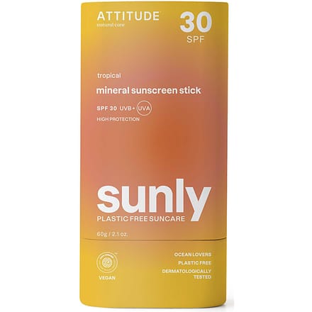Attitude Sunly Zonnebrandstick SPF30 Tropisch - 60 gr