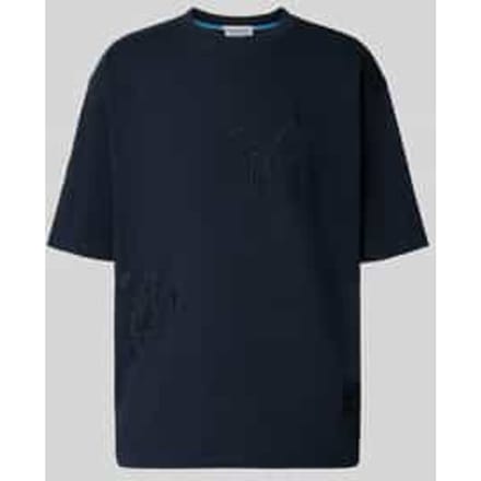T-shirt met stitchings en ronde hals