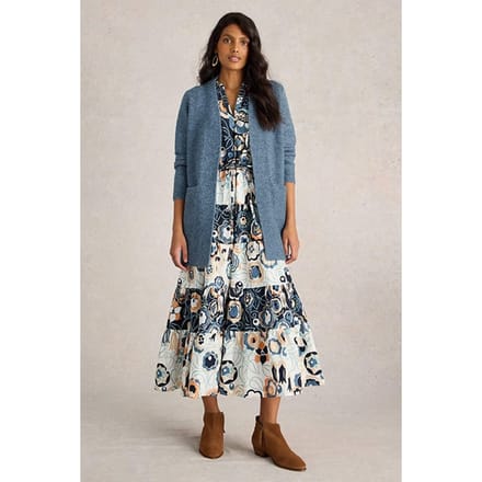 White Stuff Erin Longline Cardi Mid Blue Taglia: XL | Cardigan Outlet | Donna | Blu