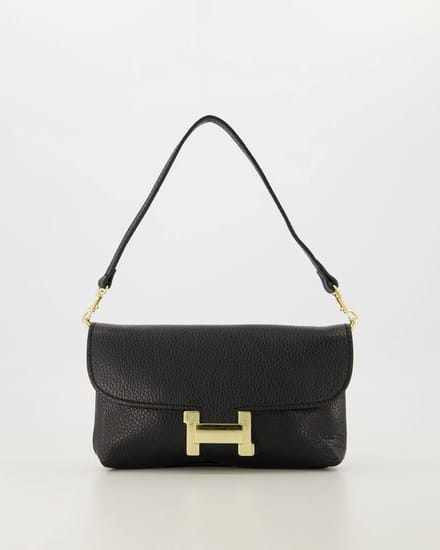 Tas- zwart -clutch /crossbody -leer -klein en groot hengsel