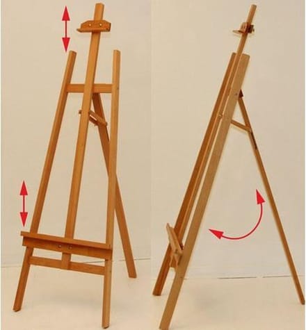 Schildersezel driepoot - beuken - beginners, kinderen of voor display - studio ezel - veldezel
