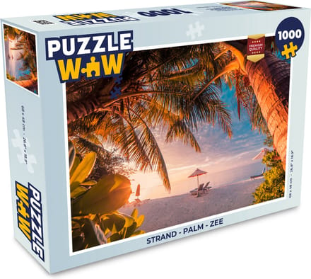 Puzzel Strand - Palm - Zee - Legpuzzel - Puzzel 1000 stukjes volwassenen