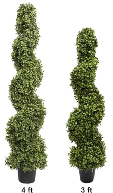 Set van 2 Kunstmatige Buxus Topiary Bomen 3ft (96cm)