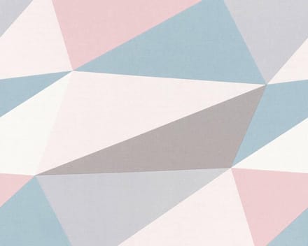 GRAFISCH BEHANG - Blauw Grijs Roze - AS Creation Scandinavian 2