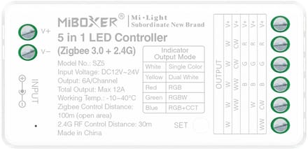 Mi-Light MiBoxer - SZ5 - 5 in 1 LED controller - single color + CCT + RGB + RGBW + RGB+CCT (Zigbee 3.0 + 2.4GHz)