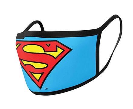 Dc Comics Mondkapjes Superman 11 X 16 Cm Katoen Blauw 2 Stuks