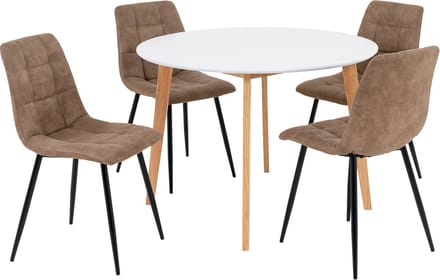 House Nordic Eetkamerset Vojens en Middelfart - Eettafel met 4 Eetkamerstoelen