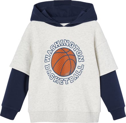 Vertbaudet Jongenssweatshirt met dubbele mouwen en ballonopdruk in reliлf