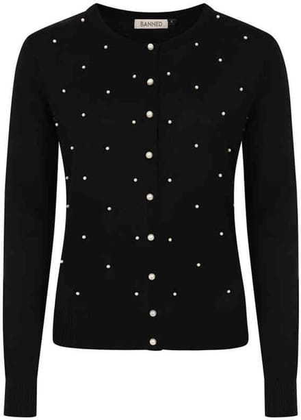Banned - Pearl Cardigan - XL - Zwart