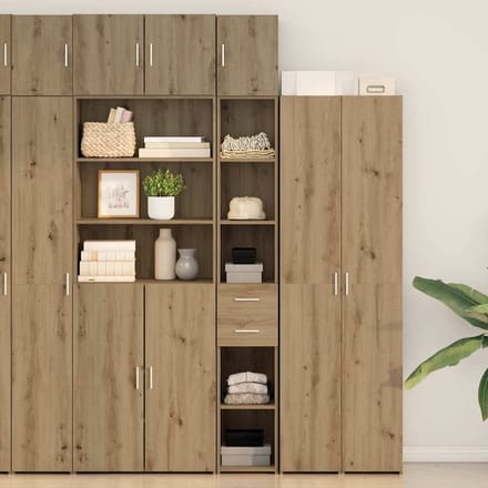 vidaXL - Opbergkast - 2 - st - Artisan - Eiken - 30 - x - 42,5 - x - 225 - cm