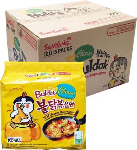 Samyang Instant Noodles Noedels Buldak (Hot chicken) Cheese (kaas) 40 x 140Gr