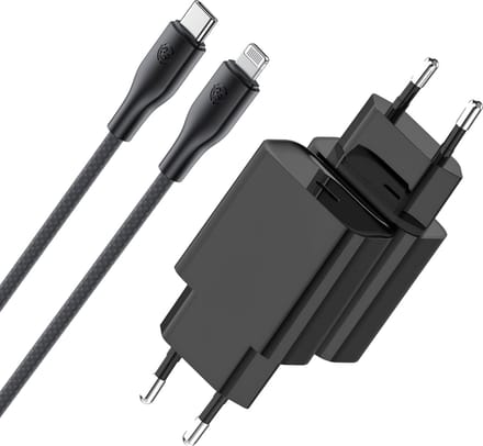 Usb-C Snellader geschikt voor iPhone Oplader met Kabel 2 Meter - 20w - Power Delivery 3.0 - Zwart