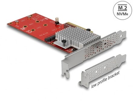 Delock PCI Express x8 Card to 2 x internal NVMe M.2 Key M - Low Profile Form Factor