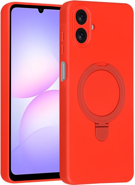 TUNIQ Back cover - Galaxy A07 - Classic Rood - Ingebouwde Ring Stand - Schokabsorberend Design