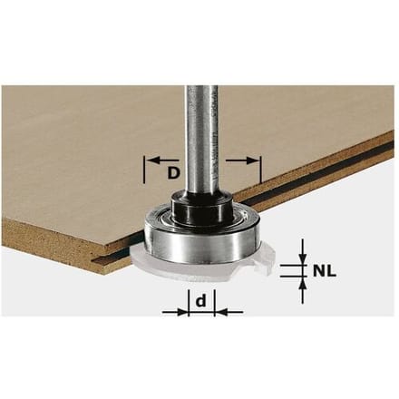 Festool S 8mm Spindel voor schijfgroeffrees + lager - S8 1,5-5 KL28 - 499804
