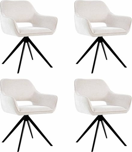 Set van 4 Kick draaistoel Miyo - champagne