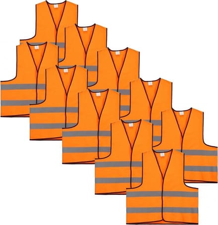 Veiligheidshesje - Veiligheidsvest - Kind - Oranje - 10 stuks
