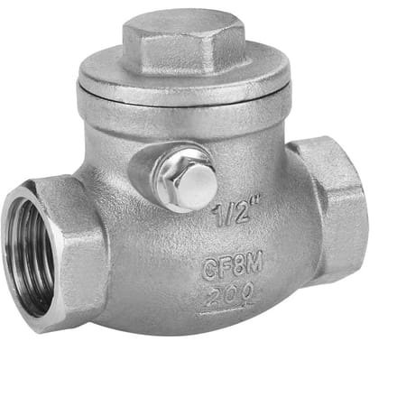 12  DN15 RVS Eénrichtings Zwenkklep Binnendraad WOG 200PSI