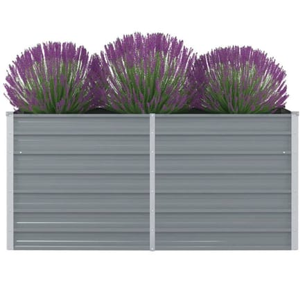 vidaXL - Plantenbak - verhoogd - 160x80x77 - cm - gegalvaniseerd - staal - grijs
