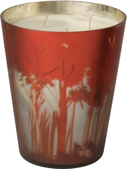 J-Line geurkaars Noa Bos - Grape Wood - glas - rood/goud - large - 95U