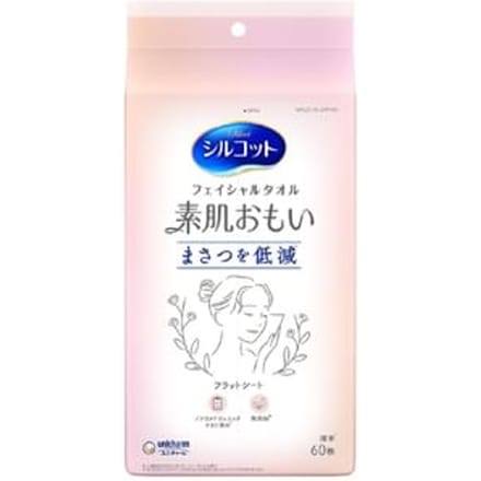 Unicharm - Silcot Skin Friendly Makeup Remove & Wiping Multi Facial Towel 60 pcs
