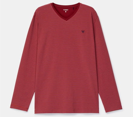 Woody pyjama heren - rood gestreept - 252-10-MVL-Z/936 - maat M