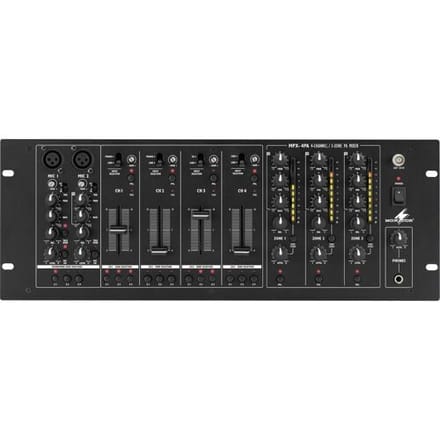 Monacor MPX-4PA DJ-mixer 19 inch inbouw