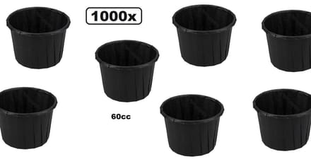 1000x Bio sausbakje souffle zwart 60cc -