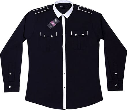 Elegant zwart SLIM FIT overhemd