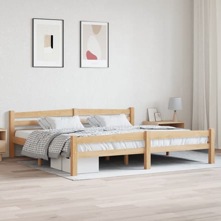 vidaXL - Bedframe - massief - grenenhout - 200x200 - cm