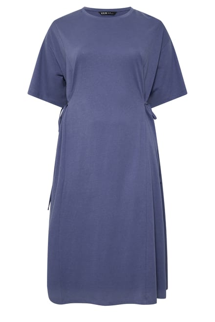 Yours Blauwe Midijurk Met Strik Aan De Voorkant Size 42