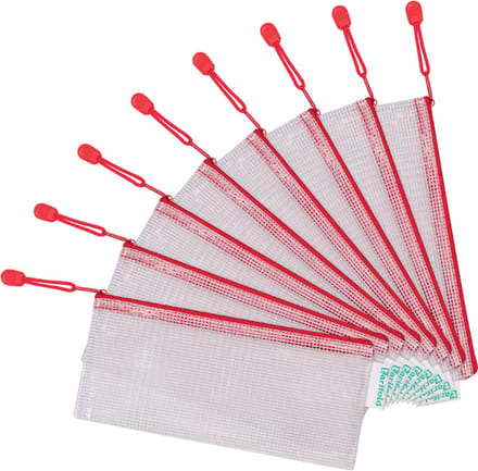 Opbergtas tarifold met rits 250x115mm pvc rd | 8 stuks