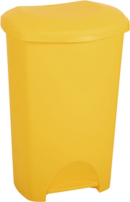 Pedaalemmer - Prullenbak - Afvalbak - 50 liter – Voetpedaal - Geel