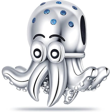 Authentieke Originele Bedelcomponenten Koperen Metaal Octopus Bedelcomponenten Compatibel Met Bedelcomponenten Plata Armbanden Ontworpen white