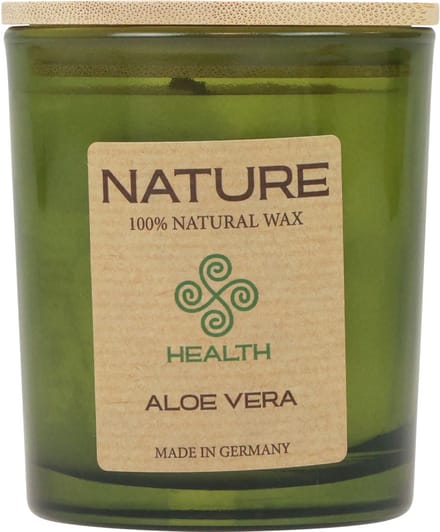 Geurkaars in een glazen natuurlijke waskaars Aloë Vera 85×70mm